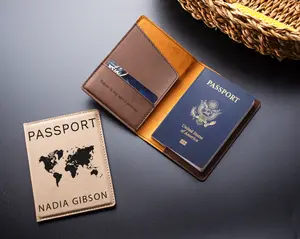 Personalized Passport Cover, Custom Name Passport Cover, Leather Passport Wallet for Him/Her, Engraved Passport Holder, Custom Leather Passport Case, Traveler Gift, Birthday Gift, Honeymoon Gift