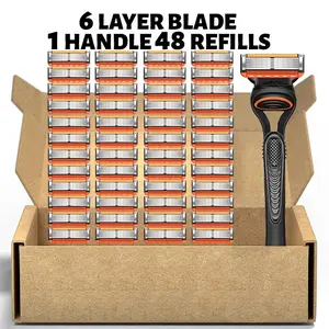 Men's manual shaver kit, blade material is safe and rust proof, easy to use and replace, high-quality material can be washed with water as a whole, classic men's shaving tool