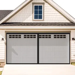 Single Garage Magnetic Screen Door, Weighted Bottom, Self-Sealing Mesh Curtain, Anti-Bug Anti-Animal, Quick Assembly, Visible Double Doors, Magnetic Closure Door