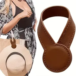 Stylish Faux Leather Hat Clip with Magnetic Attachment - Portable & Durable, Perfect for Travel & Storage, Accessories for Bags, Bag Decoration