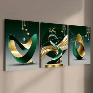3-count wooden frame canvas, Modern home decor, Modern Abstract Design, abstract geometric decorative poster, modern living room decoration, suitable for corridor and bedroom walls, waterproof art, Geometric Print, Canvas Prints