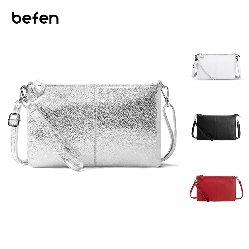BEFEN 3-in-1 Pebbled Leather Wristlet with RFID Blocking, Women's Elegant Shoulder Bag, Fashionable  Crossbody Purse Handbags, Fashionable Leather Bag, Adjustable, Cow Hide, Hands-Free Women's Crossbody & Shoulder Bags