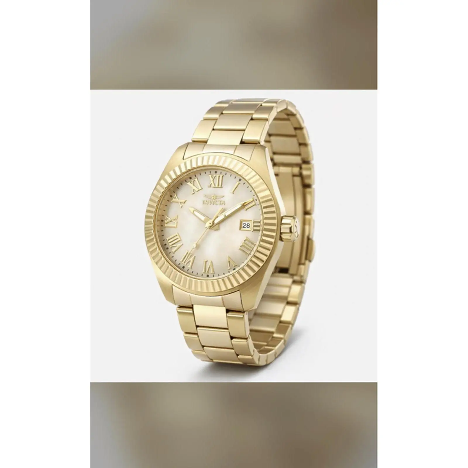 Invicta Angel Women's Watch 20316 - 40mm Gold Tone Stainless Steel Band with Roman Numerals and Date Display