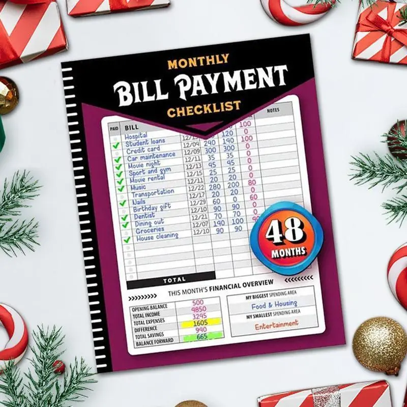 Bill Payment Tracker Notebook – 4-Year Budget Planner & Monthly Bill Organizer, 960 Payment Records Accounting Ledger Book for Budgeting, Expense & Money Management