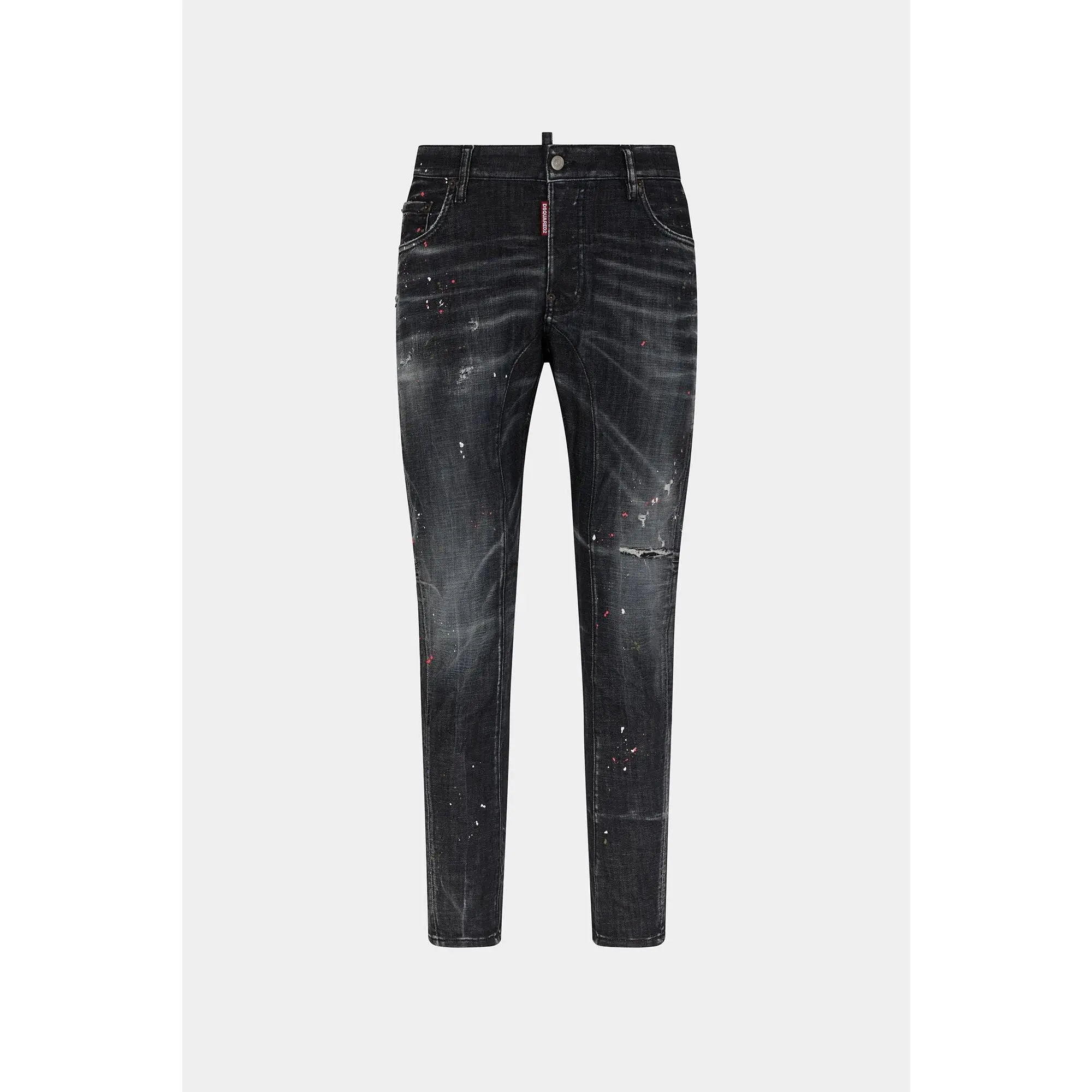 DSQUARED2 Black Spotted Wash Tidy Biker Mens Apparel