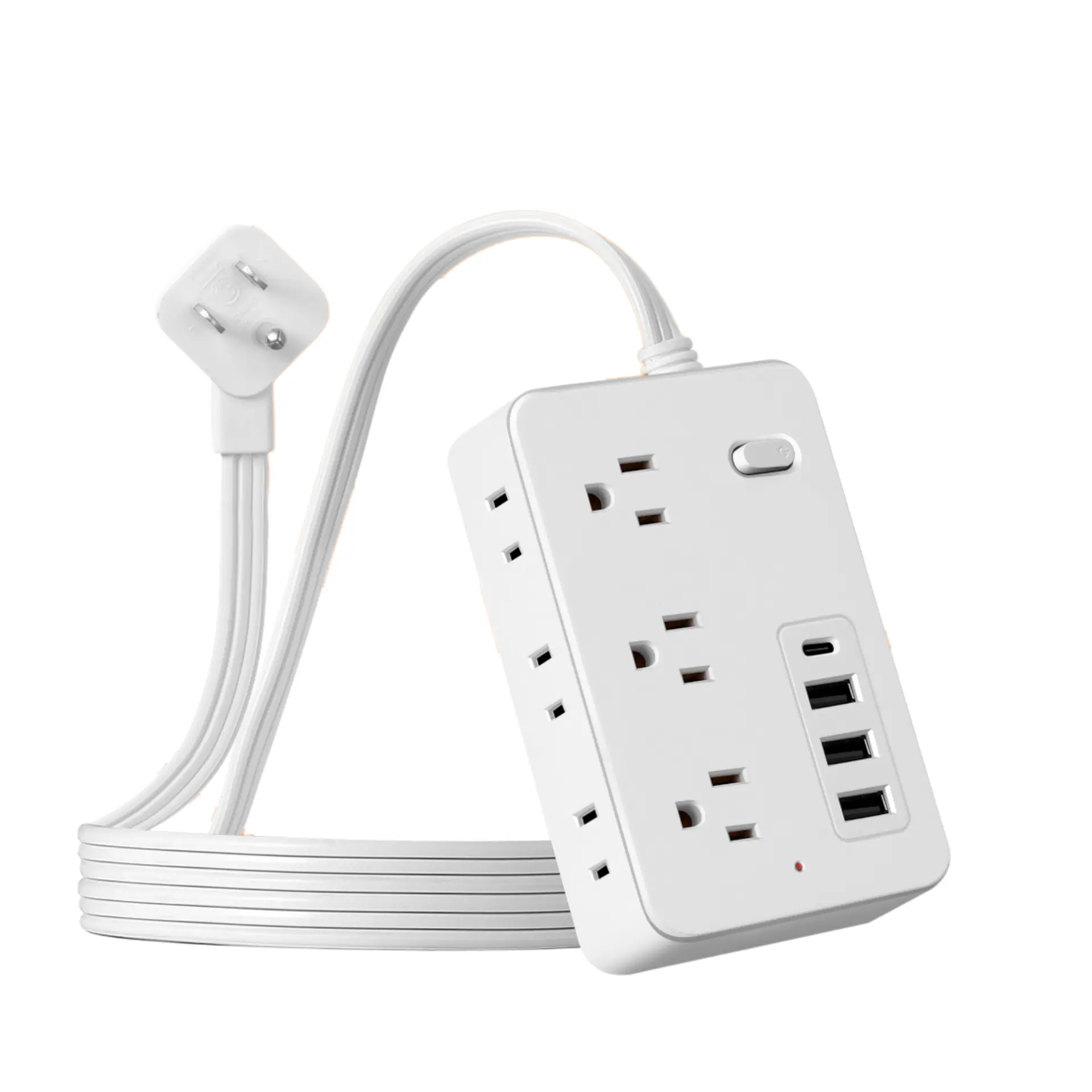 Surge Protector Power Strip, Ultra Thin Flat Extension Cord with 6 Outlets 4 USB Ports(2 USB C), Flat Plug Power Strip, Braided Power Cord for College Dorm Room Essentials