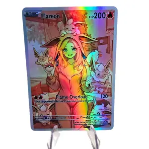 Flareon Eeveelution Cozy Slumber Series Custom Card - Rainbow Holo