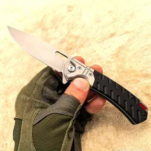 Portable pocket knife, stainless steel folding knife, G10 handle, high hardness sharp blade, lightweight design, pocket clip and outdoor threading hole, EDC tool for camping barbecue, hiking, fishing