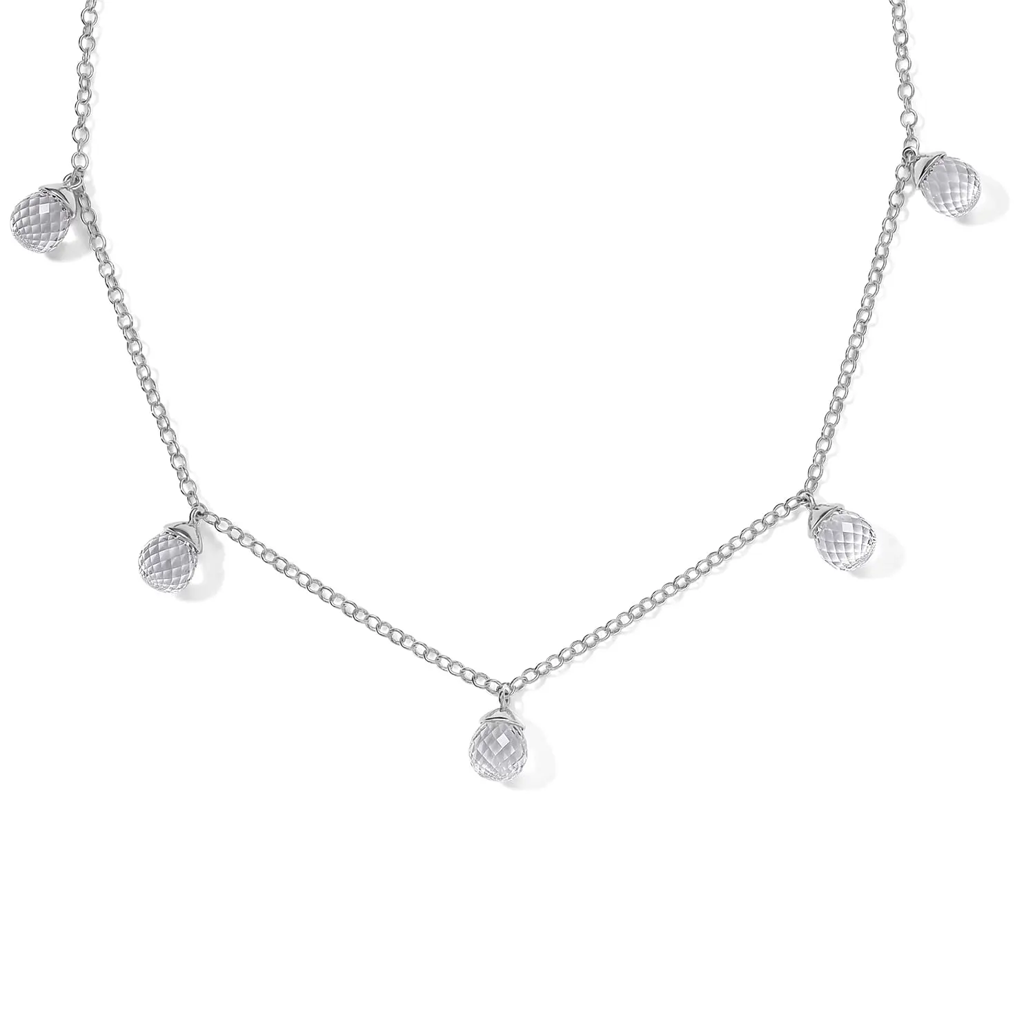 EverTrue Simulated Diamond Beaded Necklace in Platinum Bond 18 Inches