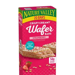 Crispy Creamy Strawberry Wafer Bars 20 Count with Oat Butter 14g Whole Grains per Bar
