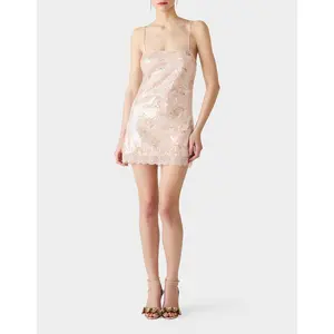 Betsey Johnson FLORAL BLUR SEQUIN DRESS PINK MULTI