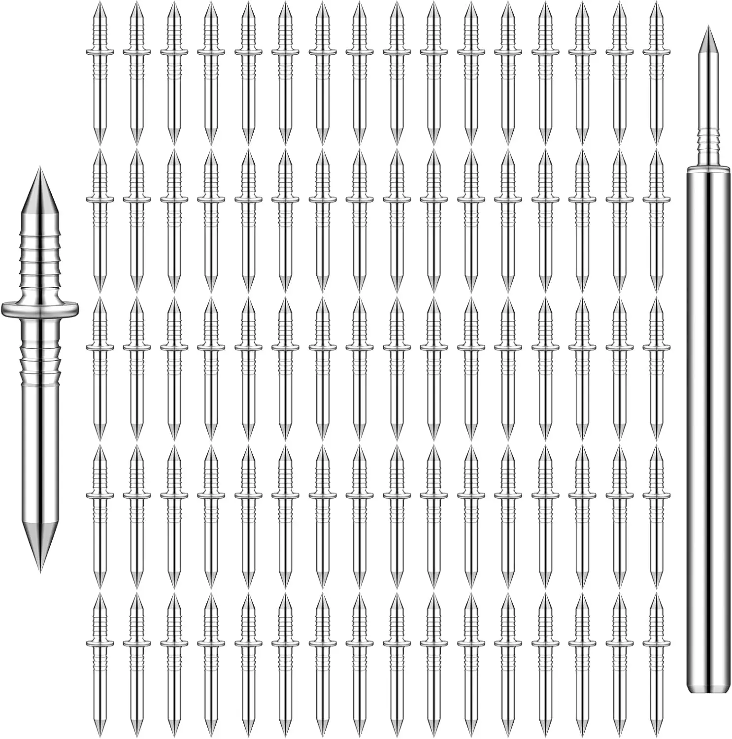 Double Head Skirting Thread Seamless Nail, Solid Wood Baseboard Double-Headed hardware Nails, Skirting Line Without Marks Nail,Invisible Security Screws with Nail Specific Sleeve Tool