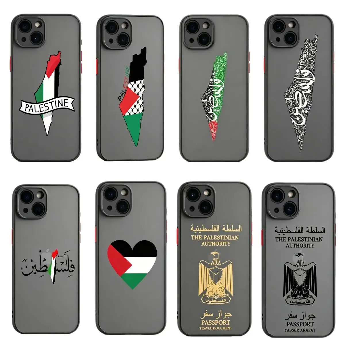 Palestine Flag Map Passport Phone Cases  for iPhone 17 16 15 14 13 12 11 Pro Air Plus ProMax and Samsung S26 Ultra S25 S24 S23 S22 S21 Plus Ultra FE Samsung A54-A12   anti drop and phone case