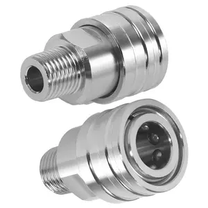 JOEJET 1/4" Pressure Washer Fittings-Stainless Steel Pressure Washer Adapter-1/4" Quick Connect Socket to 1/4" Male NPT Pressure Washer Coupler-5000 PSI, ChristmasGift