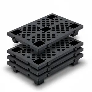 4 Pcs Lightweight Nestable Plastic Pallets - 23.6" x 15.8" Floor Pallets for Storage, Heavy Duty Waterproof with Ventilated Grids, Ideal for Warehouse, Garage, Basement, and Indoor Outdoor