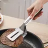 Kitchen Cooking Tongs, 1 Count Stainless Steel Multipurpose Barbecue Tongs, Fried Steak Clamp Spatula, Hot Foods Kitchen Utensil