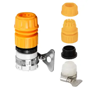 1/2/3 Piece Garden Hose Quick Connector 1/2 Inch Plastic Water Pipe Connector Adapter for Garden, Lawn, Orchard, etc. - Yellow