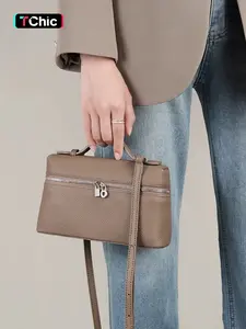 Women's Fashionable Solid Color Crossbody Bag, Casual Shoulder Bag for Daily Used, Trendy Versatile High-quality Daily Compact Bag, Girl Shopping Bag, Double Zipper Purse, Stylish Versatile Bag, Casual Crossbody Bags, Casual Trendy Purses