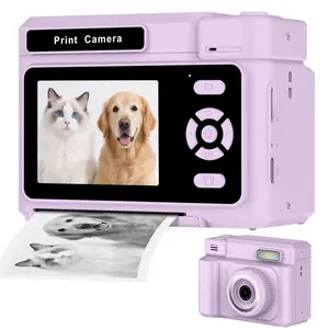 A children's Digital instant-printing camera, a 1080P real-time children's camera, equipped with 2 rolls of film, a single-lens Portable Camera, is an ideal Christmas, birthday or New Year gift for boys and girls aged 3 to 12.
