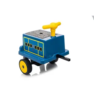 Kids 12V Electric Ride On Train Toy Carriage, Comes with Storage Design, Easy Grip Handle, Durable Rubber Wheels and Solid Connecting Rods, Ideal Gift Toy for Children 4 to 8 Years Old.