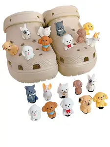 10-Pack 3D Dog Pet Hole Shoes Decorations, Cute Animal Design, All Seasons Pet Accessories, Kawaii Style Shoe Ornaments, Decorative Shoe Accessories, Shoe Charms, Shoe Charms Set