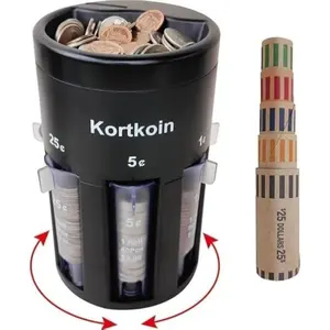 5-In-1 Multi-Function Coin Sorter Counter, Rotating Base Coin Classifier, Office Kids Savings Home Storage, Coin Piggy Bank, No Battery Required