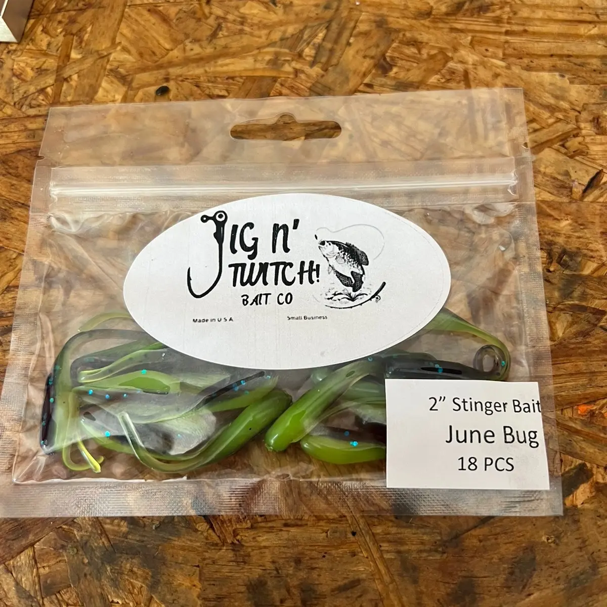 2” stinger tail shad June bug 2” stinger tail shad June bug
