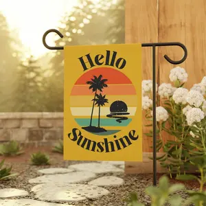 Hello Sunshine Garden Flag: Tropical Summer Banner