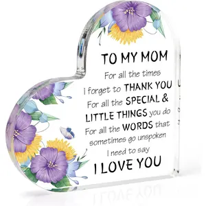 Mother's Day Gifts for Mom from Daughter Son, Birthday Gift for Mom, Mother‘s Day Gift Ideas Acrylic Desk Decor Thanksgiving Birthday Valentines Gifts for Mom Presents for Mom