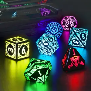 FONVGOGO Rechargeable RGB Light-Up Dice Set, Multi-Sized DND RPG Accessory with Stylish Box & Long Battery Life, Must-Have Gamer Gift for Outdoorfun