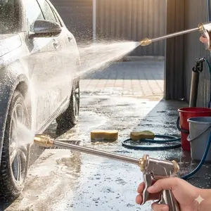 Heavy Duty Metal Garden Hose Nozzle: High Pressure Spray Gun Spray Nozzles with 360° Rotation & Adjustable Water Flow. Perfect for Car Washing, Gardening, Pet Shower & Yard Cleaning. Durable Sprayer Delivers Strong Water Pressure & Precise Control.
