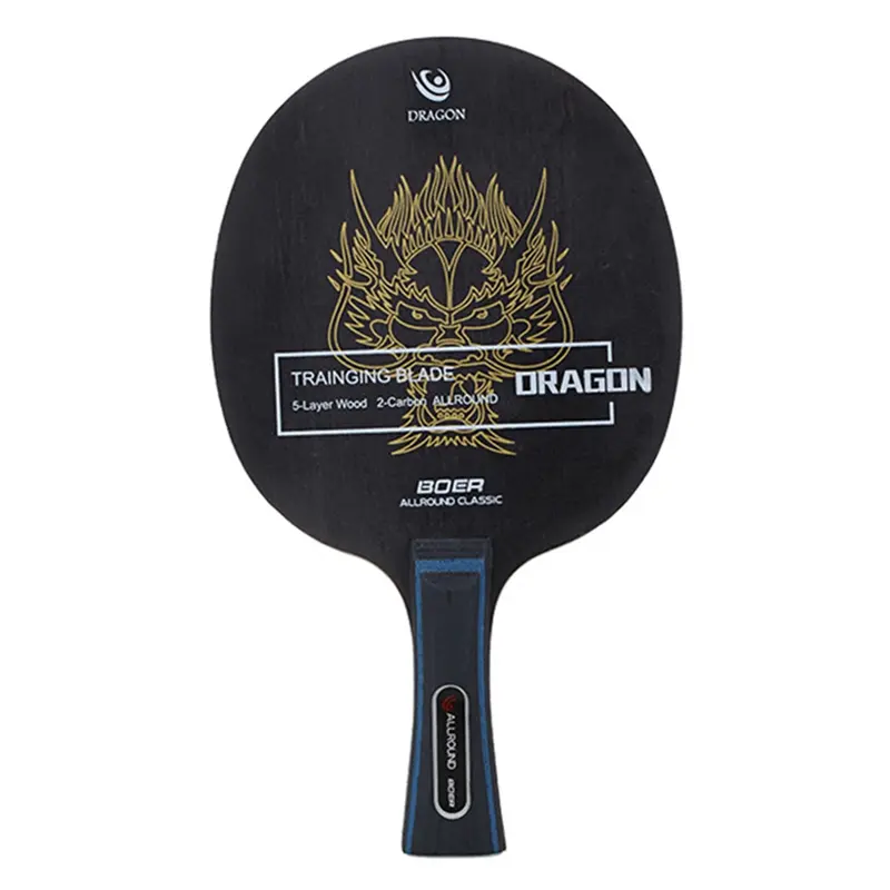 BOER Wooden Ping Pong Racket, 7-Ply Arylate Carbon Fiber Blade, Lightweight Long Handle Accessory for Ping Pong Fans with Controlled Play & High Speed, Good Control
