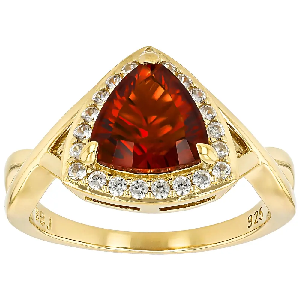 JTV Orange Madeira Citrine 18k Yellow Gold Over Sterling Silver Ring 2.66ctw