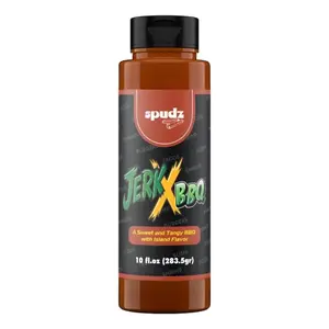 SpudzNY JerkBBQ Honey Blend - Spicy Caribbean Peppers Flavor, Refrigerated US-Made Cooking Essential for Staple Food Prep