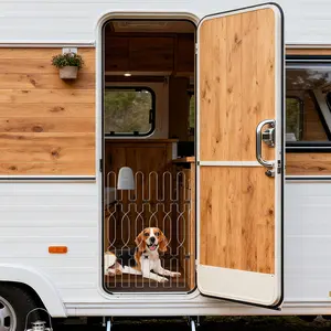 Snagle Paw Extra-Tall Metal Retractable Dog Gate with Door Adjustable Retractable Door Barrier Foldable Pet Fence for RV Motorhome Camper & Indoor Use Durable Steel Safety Pet Gate Easy Installation