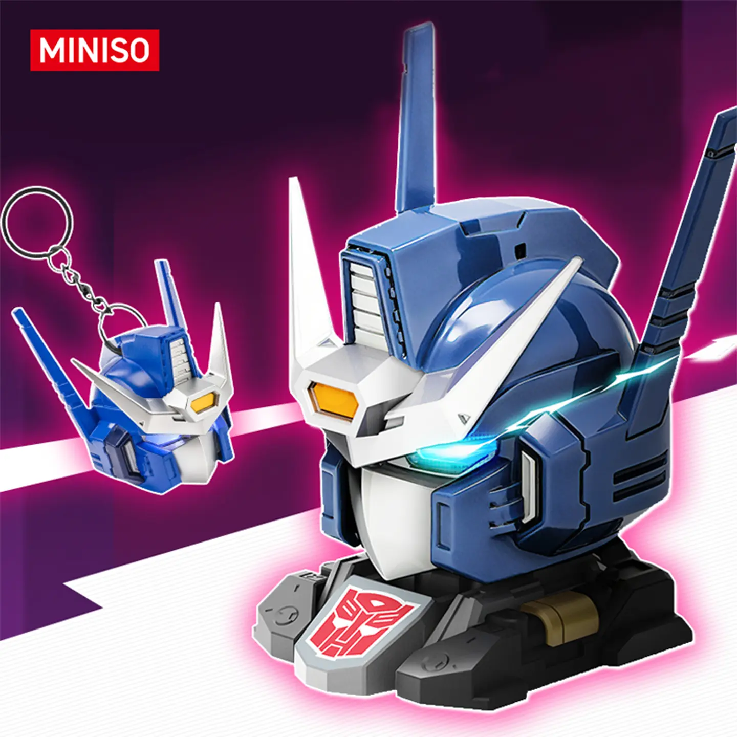 Miniso x Transformers AAP Series Light-Up Collectible Bust Figure, Battery Powered LED Light Display for Desk Décor, Unisex Father's Day Gift, Father's Day Gifts, Gifts, Back To School