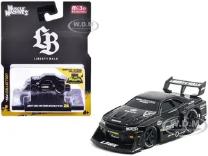 1999 Nissan Skyline GT-R (R34) #5 Liberty Walk Black 1/64 Diecast Model Car by Muscle Machines