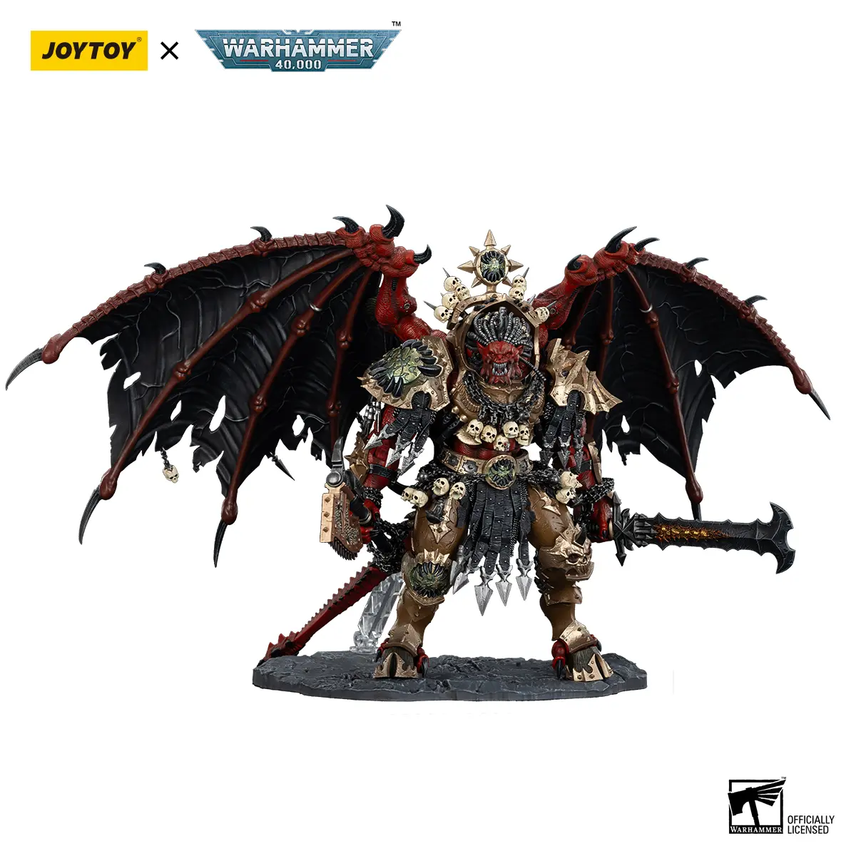 JOYTOY 1/18 Hyper-Realistic Action Figure - World Eaters Khorne's Daemon Primarch Angron (JT01178), Collectible Items for Figurine Enthusiasts, Collectible Figures, Action Figure Statues