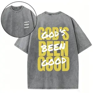 Double-Sided "God's Been Good" Washed Oversized T-Shirt, Bold Retro Christian Faith Tee, Casual Streetwear for Believers
