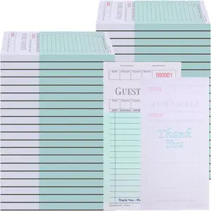 40 Pcs Guest Checks Book for Servers Waitress Notepad for Restaurant Order 2000 Sheets Waiter Checkbook Server Note Pads Food Receipt Book Simple Style Green