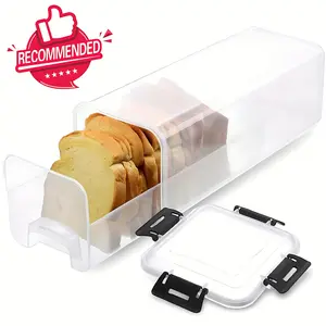 Plastic Bread Storage Container with Drawer Tray, Airtight Lid Design, Durable Bread Box for Freshness-Preserved Homemade Bread, Food Storage Container