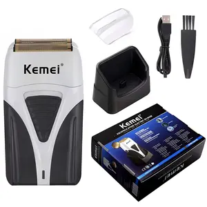 Kemei USB Rechargeable Shaver Km-3383, Cordless Shaver, Professional Barber Use, Facial Hair Trimmer, Effective Grooming Tool, Ideal Christmas Gift for Men