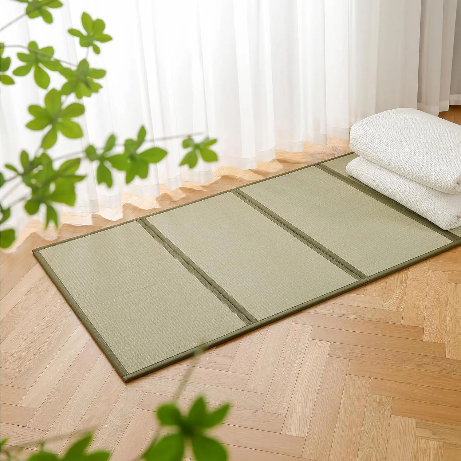 Tatami Mat, Tatami Mattress,  Sleeping Mat,  Floor Mattress,  XL, 80x40,  Sleeping Rug, Kotatsu Floor Bed, Futon, Goza, Traditional, Rush Grass, Folding, Anti-Slip