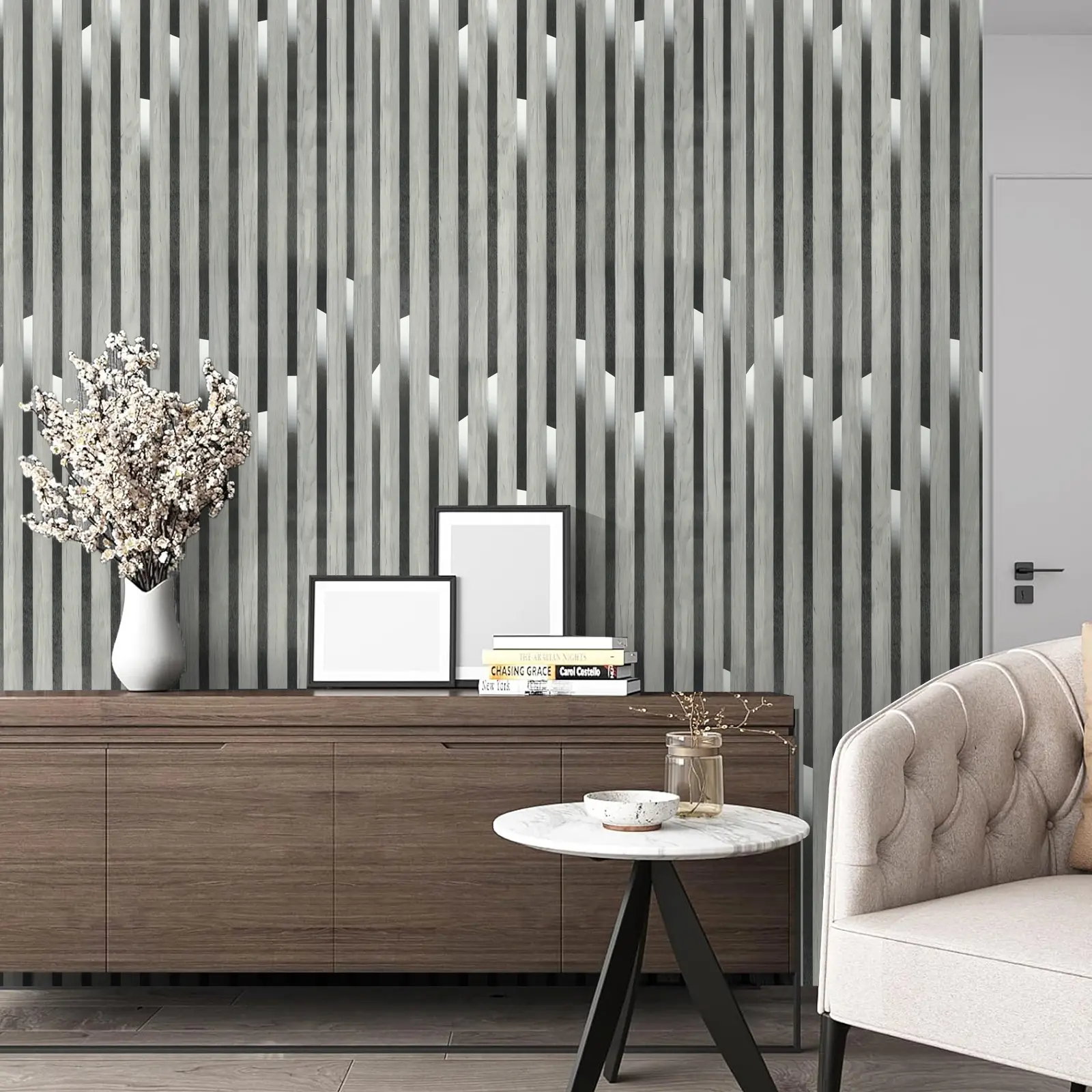 Vertical Striped Self-Adhesive Wallpaper Roll, Cutout Design, Waterproof Self-Adhesive, Easy Remove Peel & Stick, Home Decor, Decorative Wallpaper, Living room, bedroom, kitchen, cabinet renovation and decoration,wallpaper decor, wallpaper peel and stick