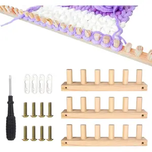 Chunky Blanket Loom Kit, 90cm/35in Wooden Chunky Blanket Loom Tool Set Suitable for Beginners Craft Enthusiasts