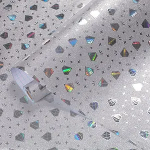 Silver Color Glitter Self-Adhesive Wallpaper, 45x200cm DIY Cut, Perfect for Gift Wrapping & Background Wall Decoration