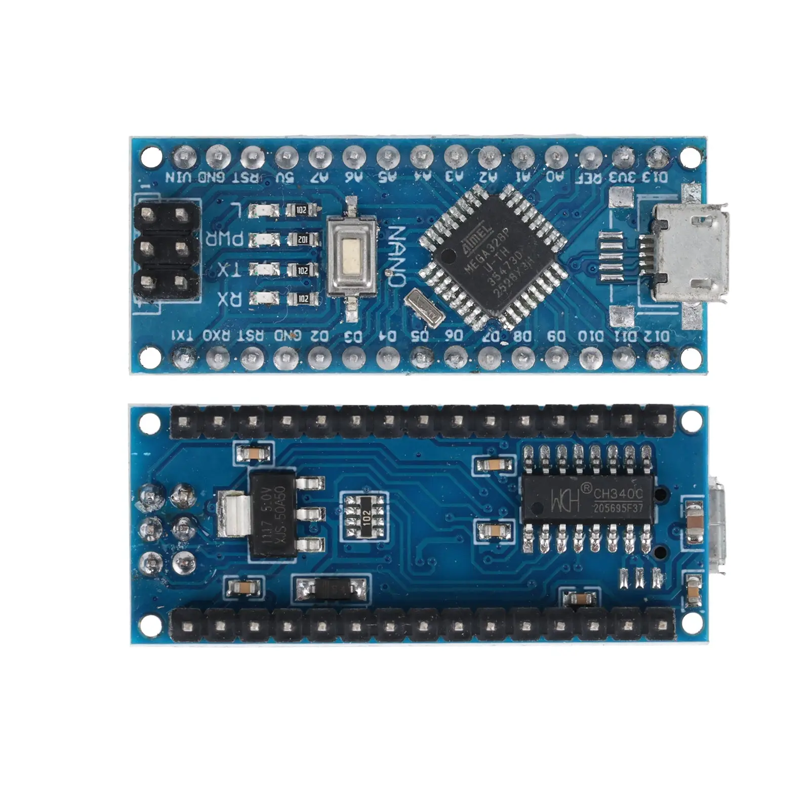 Arduino Nano V3.0 Single Board Computer - Pre-Soldered CH340G ATmega328P with 32kb Flash, PC/USB Compatibility