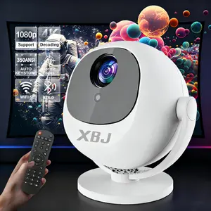 XBJ New Drops Supports 4K,350ANSl  2.4/5G WiFi 360° HD Projection Dual band  Electric Focus Wireless BT6.0 LED 150 InchScreen Built-in Speaker Multifunctional Projector for HomeCinema and Chri Outdoor stmas Gifts New Year Gifts Theater-Grade High-quality