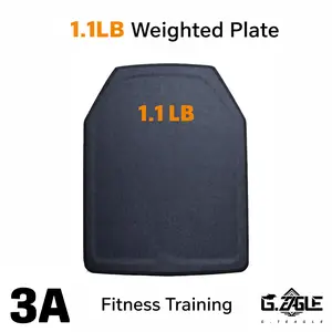 1.1LB 10*12inche Fitness Weighted Plate LV 3A for Vest WorkoutStrength Training Black Weight Plate