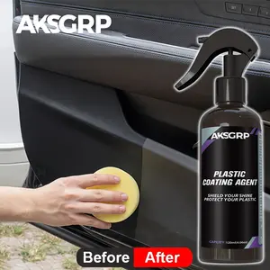 AKSGRP Plastic Coating Spray - Ultimate Shine & Protection Kit - Restores Faded Surfaces - For Car Interiors, Motorcycles, Furniture - Easy Application, Long Lasting